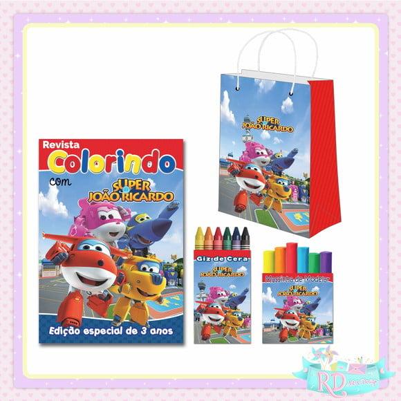 Kit Colorir com Massinha e Sacolinha Super Wings