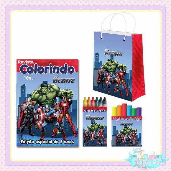 Kit Colorir com Massinha e Sacolinha Vingadores