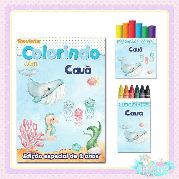 Kit Colorir com Massinha Fundo do Mar