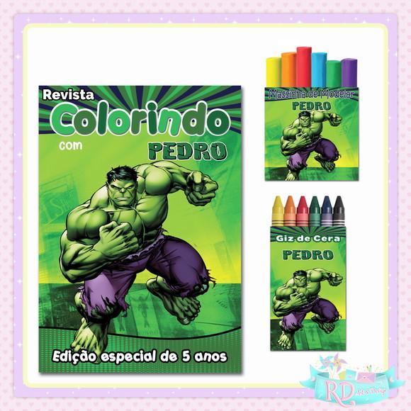 Kit Colorir com Massinha Hulk