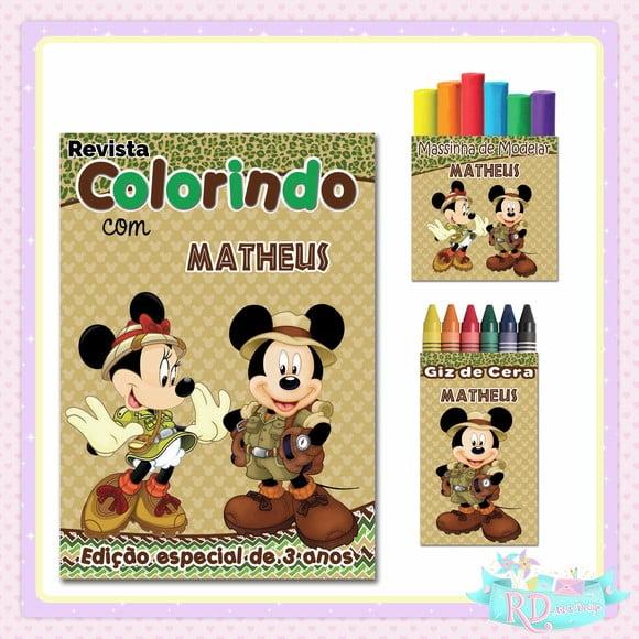 Kit Colorir com Massinha Mickey Safari