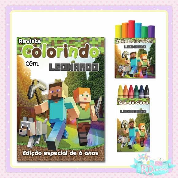 Kit Colorir com Massinha Minecraft