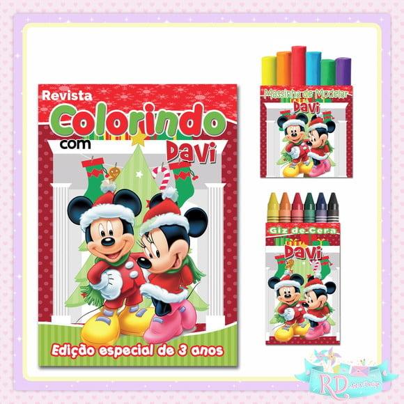 Kit Colorir com Massinha Natal do Mickey