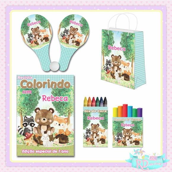 Kit Colorir com Massinha Sacola e Raquete Bosque Encantado