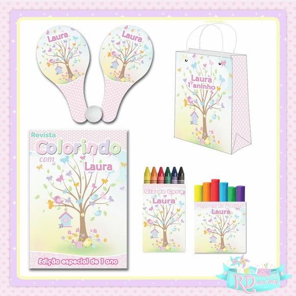 Kit Colorir com Massinha Sacola e Raquete Jardim Encantado