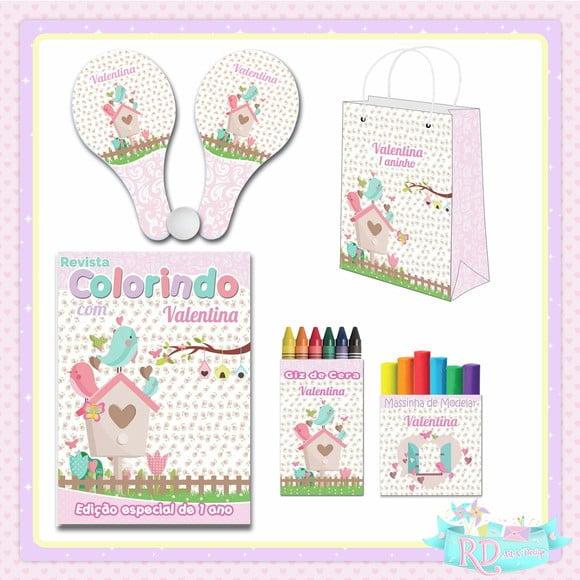 Kit Colorir com Massinha Sacola e Raquete Jardim Encantado