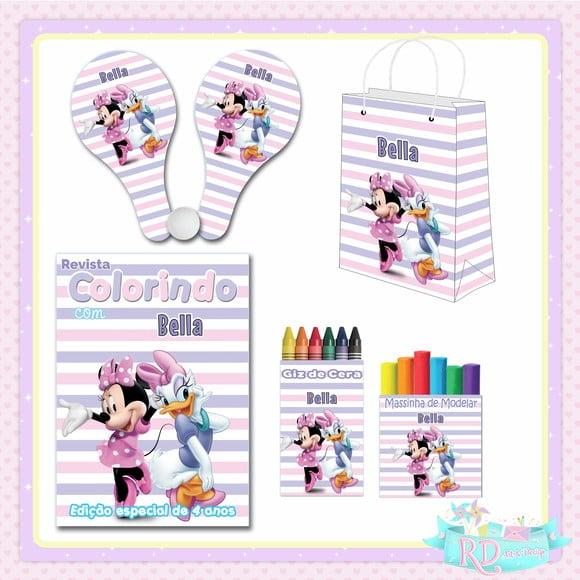 Kit Colorir com Massinha Sacola e Raquete Minnie e Margarida