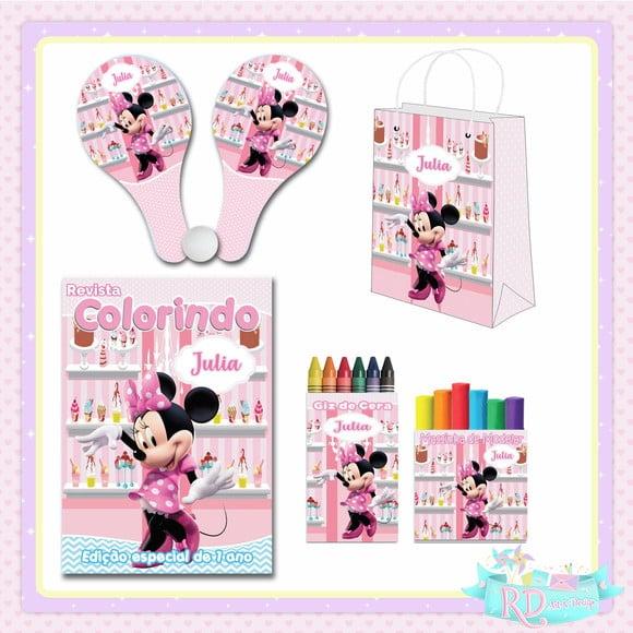 Kit Colorir com Massinha Sacola e Raquete Minnie Confeitaria