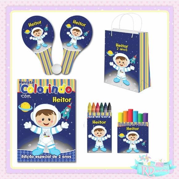 Kit Colorir com Massinha Sacolinha e Raquete Astronauta
