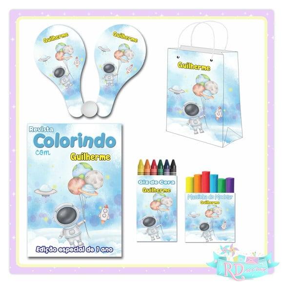 Kit Colorir com Massinha Sacolinha e Raquete Astronauta