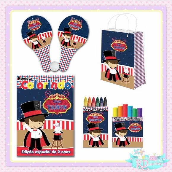 Kit Colorir com Massinha Sacolinha e Raquete Circo