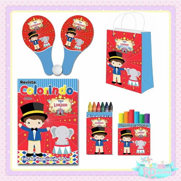 Kit Colorir com Massinha Sacolinha e Raquete Circo