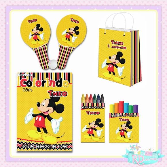 Kit Colorir com Massinha Sacolinha e Raquete Mickey