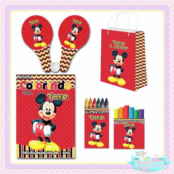 Kit Colorir com Massinha Sacolinha e Raquete Mickey