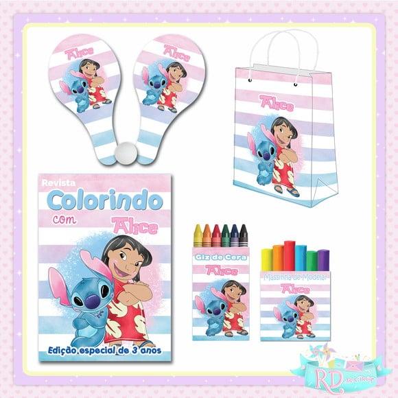 Kit Colorir com Massinha Sacolinha e Raquete Lilo e Stitch