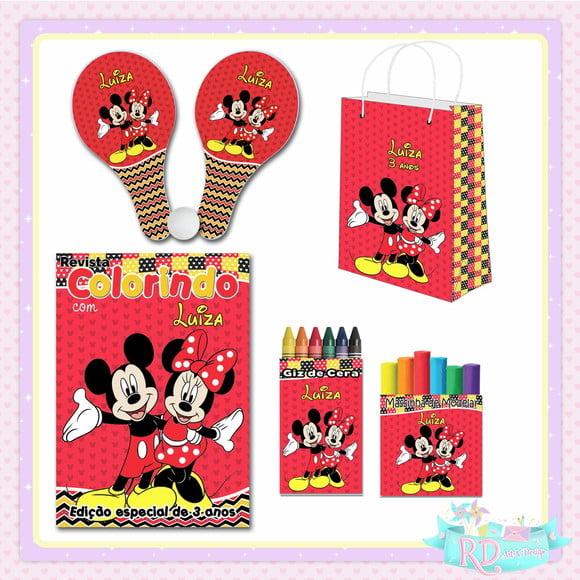 Kit Colorir com Massinha Sacolinha e Raquete Mickey Minnie