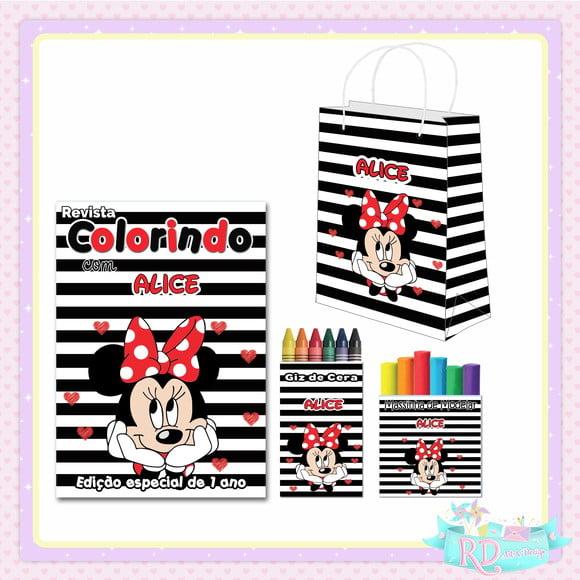 Kit Colorir com Massinha Sacolinha e Raquete Minnie Vermelha