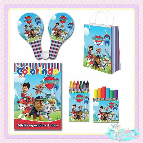Kit Colorir com Massinha Sacolinha e Raquete Patrulha Canina
