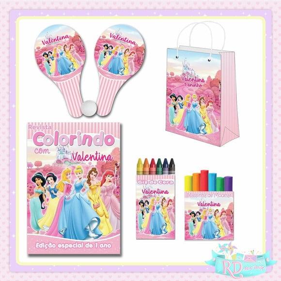 Kit Colorir com Massinha Sacolinha e Raquete Princesas