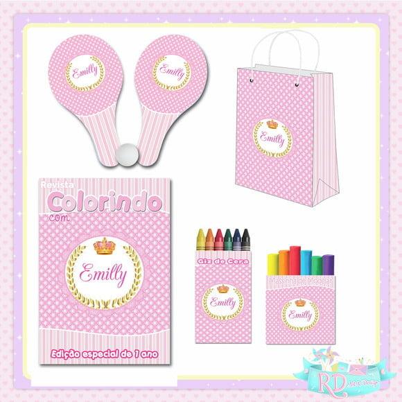 Kit Colorir com Massinha Sacolinha e Raquete Realeza