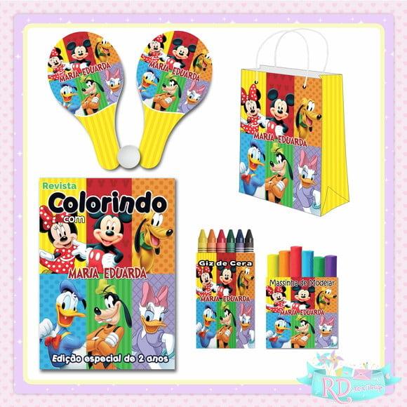 Kit Colorir com Massinha Sacolinha e Raquete Turma do Mickey