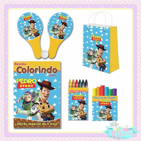 Kit Colorir com Massinha Sacolinha e Raquete Toy Story