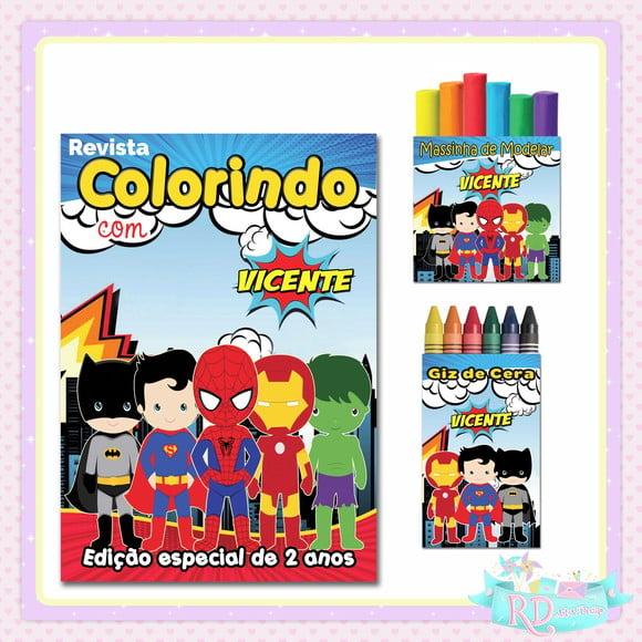 Kit Colorir com Massinha Super Herói Cute
