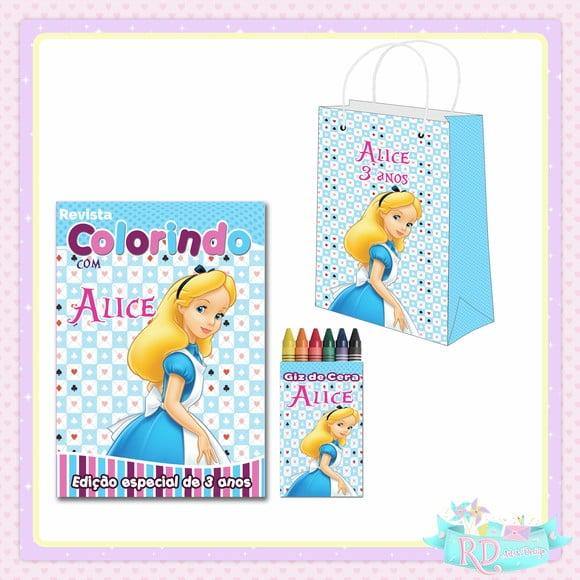 Kit Colorir com Sacolinha Alice no País das Maravilhas