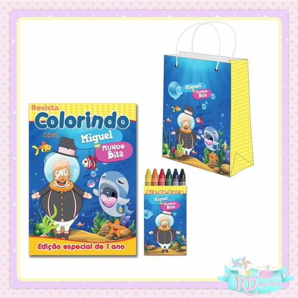 Kit Colorir com Sacolinha Bita Fundo do Mar