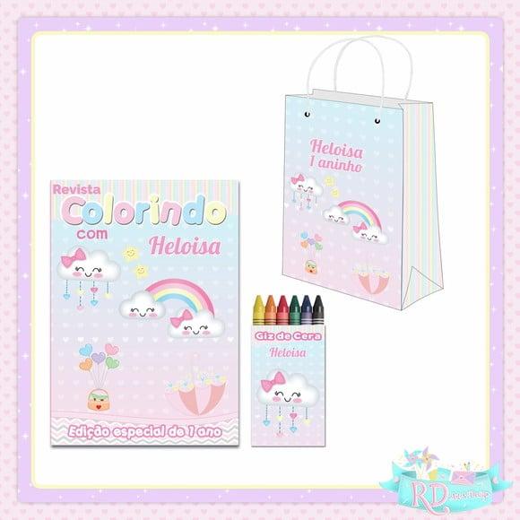 Kit Colorir com Sacolinha Chuva de Bençãos