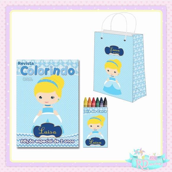 Kit Colorir com Sacolinha Cinderela Cute