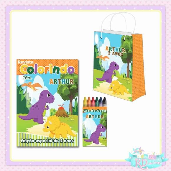 Kit Colorir com Sacolinha Dinossauro