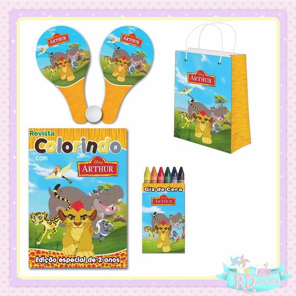 Kit Colorir com Sacolinha e Raquete a Guarda do Leão