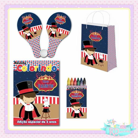 Kit Colorir com Sacolinha e Raquete Circo