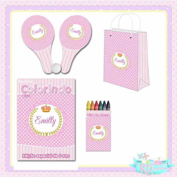 Kit Colorir com Sacolinha e Raquete Realeza