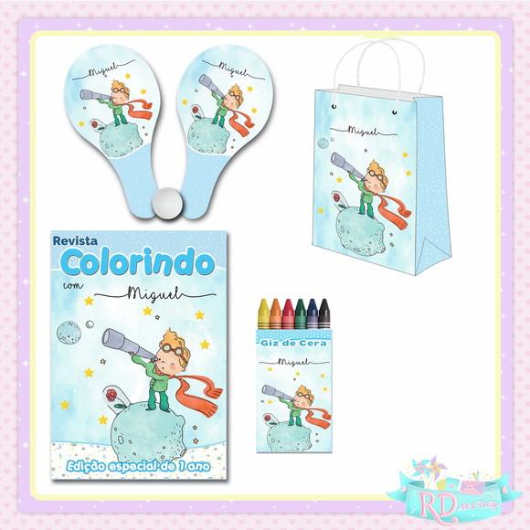 Kit Colorir com Sacolinha e Raquete Pequeno Príncipe