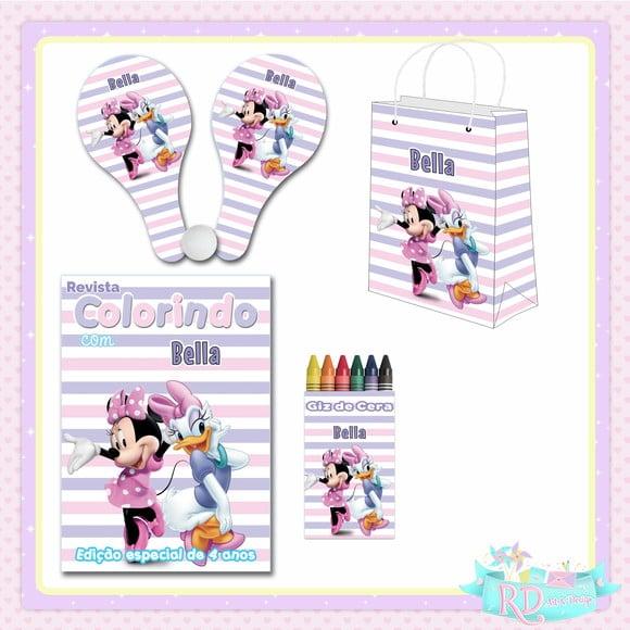 Kit Colorir com Sacolinha e Raquete Minnie e Margarida