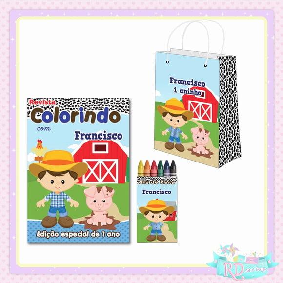 Kit Colorir com Sacolinha Fazendinha