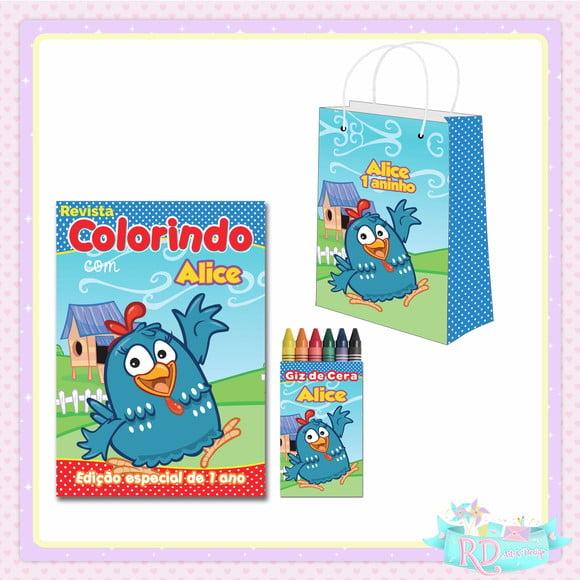 Kit Colorir com Sacolinha Galinha Pintadinha