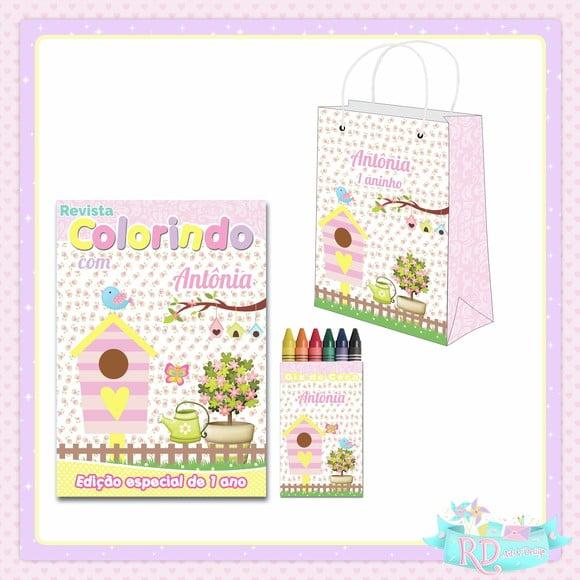 Kit Colorir com Sacolinha Jardim Encantado