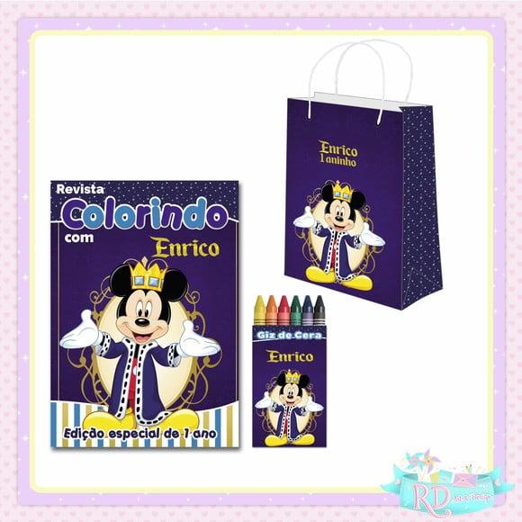 Kit Colorir com Sacolinha Mickey Realeza