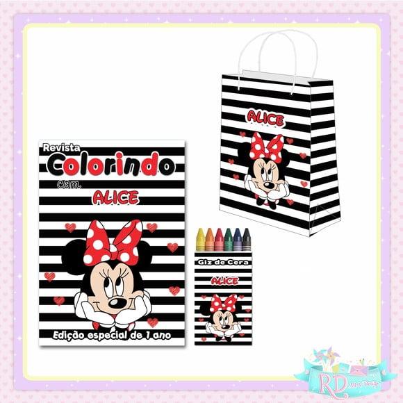 Kit Colorir com Sacolinha Minnie Vermelha