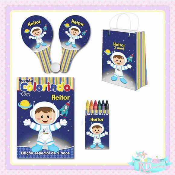 Kit Colorir com Sacolinha Raquete Astronauta