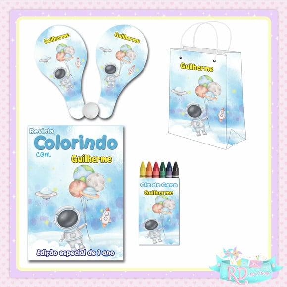 Kit Colorir com Sacolinha Raquete Astronauta