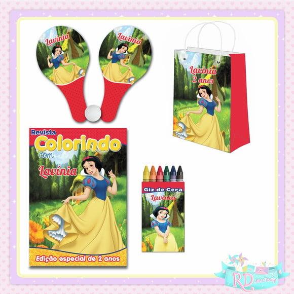 Kit Colorir com Sacolinha Raquete Branca de Neve