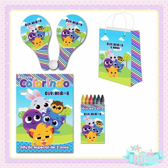 Kit Colorir com Sacolinha Raquete Bolofofos