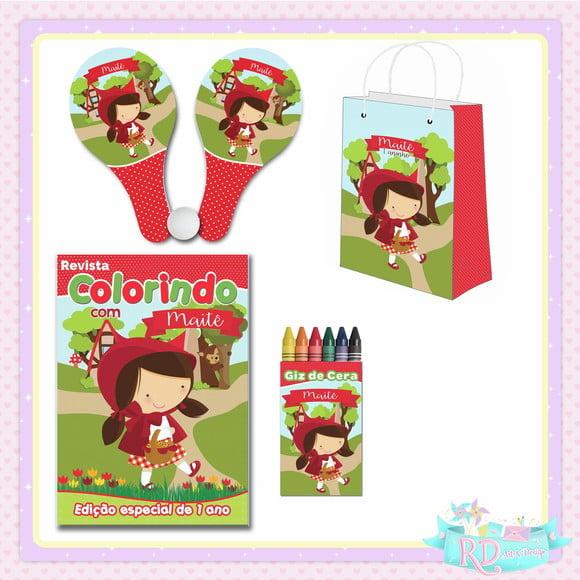 Kit Colorir com Sacolinha Raquete Chapeuzinho Vermelho