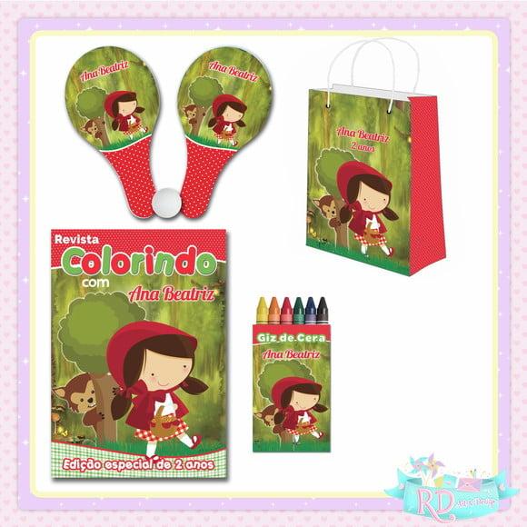 Kit Colorir com Sacolinha Raquete Chapeuzinho Vermelho
