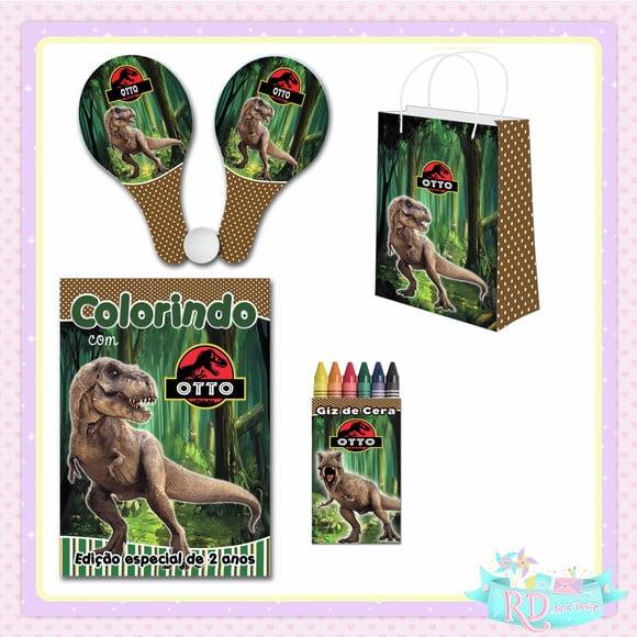 Kit Colorir com Sacolinha Raquete Dinossauro