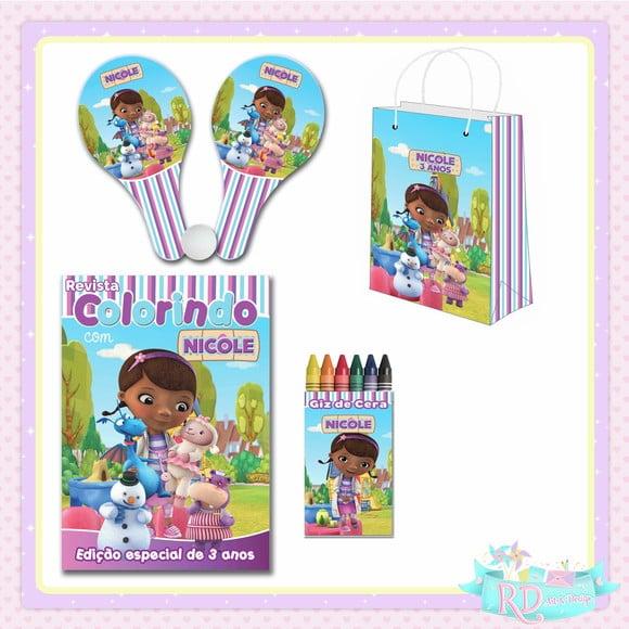 Kit Colorir com Sacolinha Raquete Doutora Brinquedos